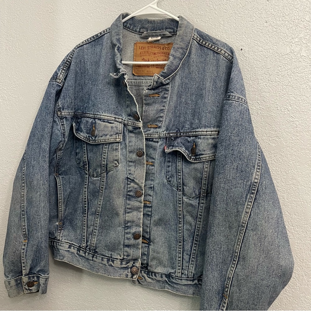 Vintage 80s Levi Strauss Denim Jean Large Trucker Jacket Type III